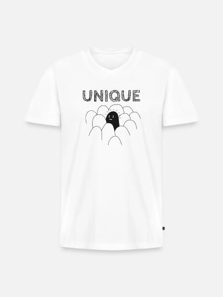 Unique Amidst the Crowd - Men's Premium Organic V-Neck T-Shirt - white