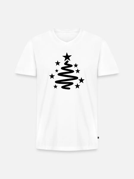 Spiral Star Christmas Tree - Men's Premium Organic V-Neck T-Shirt - white