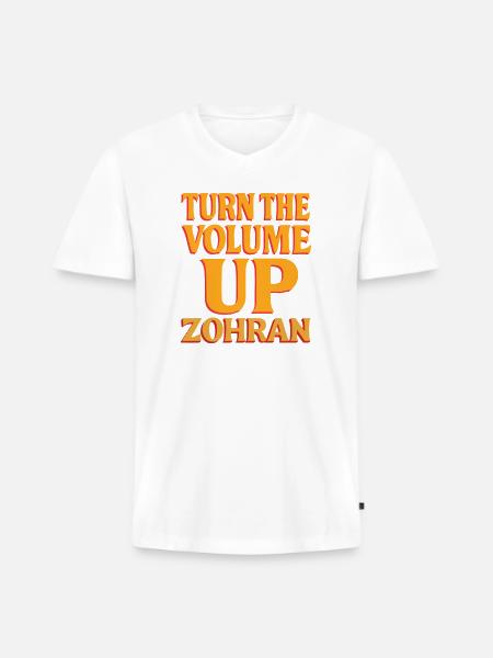 Turn the Volume Up Shirt - Men's Premium Organic V-Neck T-Shirt - white