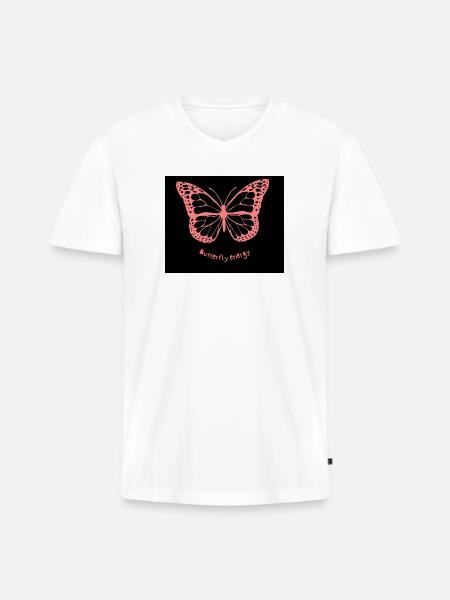 Butterfly_energy - Men's Premium Organic V-Neck T-Shirt - white
