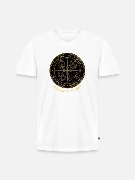 Guardians of the Night Crest - Men's Premium Organic V-Neck T-Shirt - white
