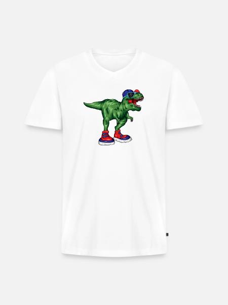 Dino Sneaker Rex - Men's Premium Organic V-Neck T-Shirt - white