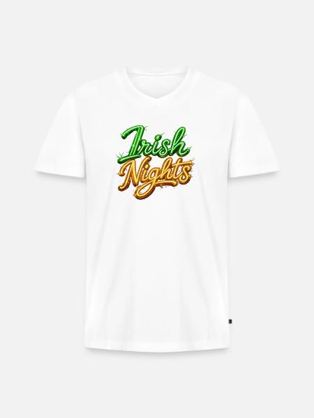 Irish Nights Neon Sign - Men's Premium Organic V-Neck T-Shirt - white