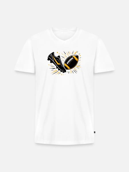 Sneaker Football Burst - Men's Premium Organic V-Neck T-Shirt - white