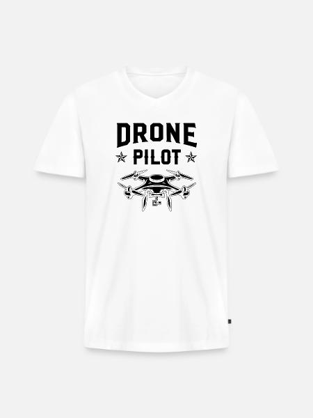 Drone Pilot - Men's Premium Organic V-Neck T-Shirt - white