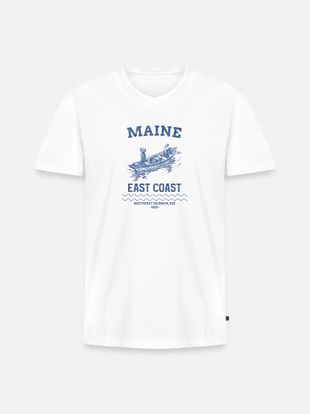 east_coast_boothbay - Men's Premium Organic V-Neck T-Shirt - white
