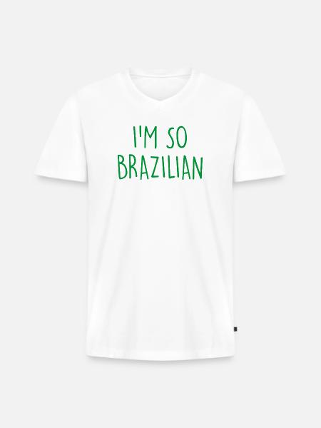 I'm so Brazilian Brazil - Men's Premium Organic V-Neck T-Shirt - white