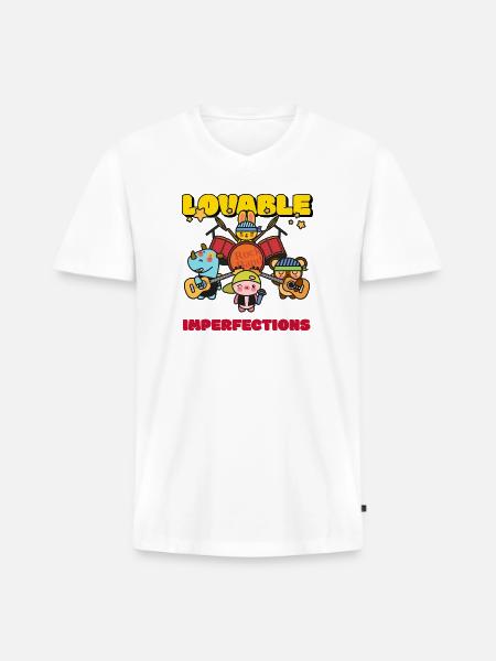 Lovable Imperfections Rock Band - Men's Premium Organic V-Neck T-Shirt - white