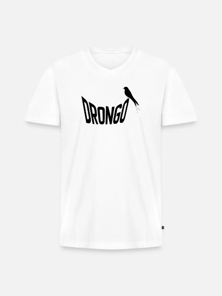 drongo - Men's Premium Organic V-Neck T-Shirt - white