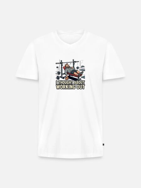 Emotionally Weak Physically Strong - Men's Premium Organic V-Neck T-Shirt - white