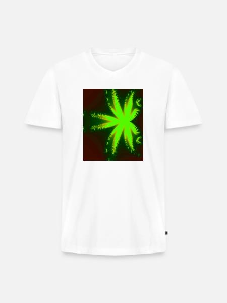 Neon Fractal Burst - Men's Premium Organic V-Neck T-Shirt - white