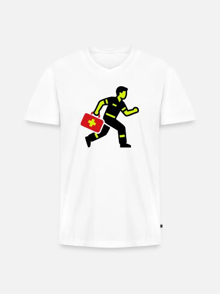 Paramedic Running First Aid Kit - Men's Premium Organic V-Neck T-Shirt - white
