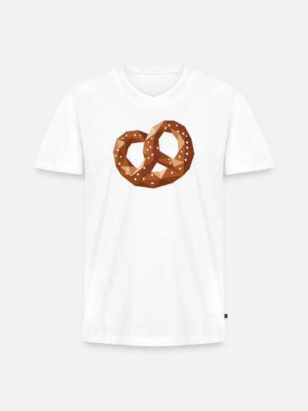 Geometric Pretzel – Pretzel Snack Design - Men's Premium Organic V-Neck T-Shirt - white