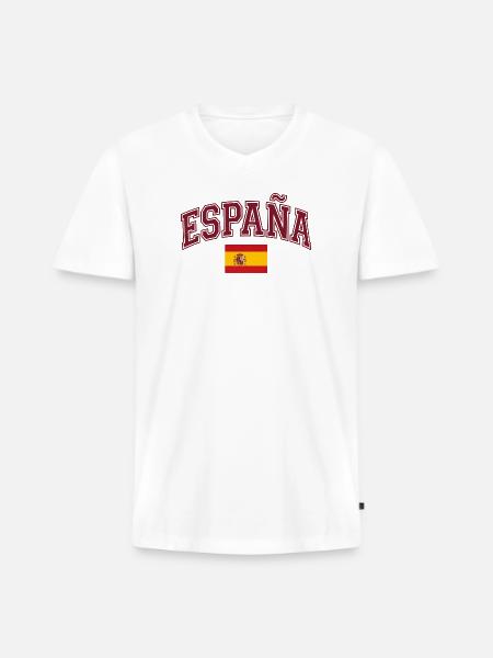 España Arch Banner International football - Men's Premium Organic V-Neck T-Shirt - white