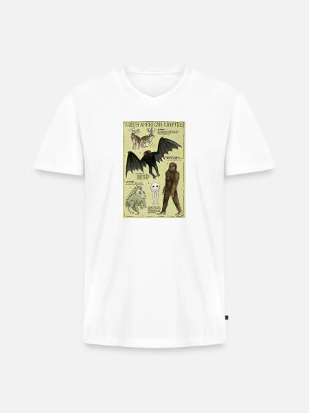 North American Cryptids Poster - Men's Premium Organic V-Neck T-Shirt - white