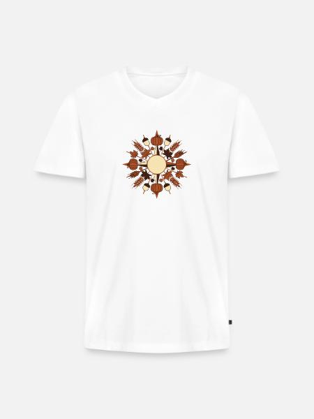Radial Pumpkin Harvest - Men's Premium Organic V-Neck T-Shirt - white