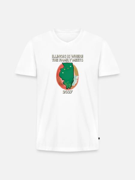 Illinois Family Map 2027 Reunion - Men's Premium Organic V-Neck T-Shirt - white