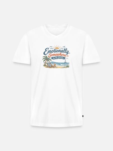 Emotional Oceanic Escape - Men's Premium Organic V-Neck T-Shirt - white