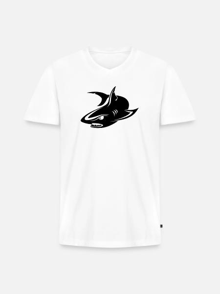 Shark - Men's Premium Organic V-Neck T-Shirt - white