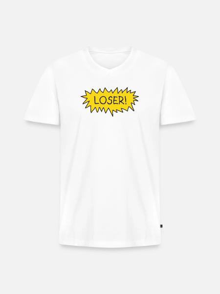Loser! - Men's Premium Organic V-Neck T-Shirt - white