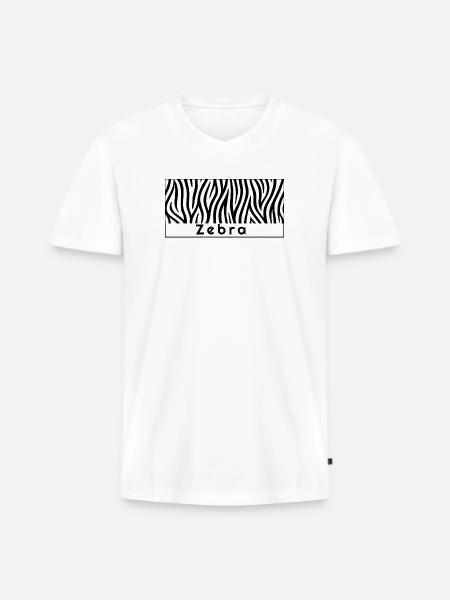 Zebraprint Bold Contrast - Men's Premium Organic V-Neck T-Shirt - white