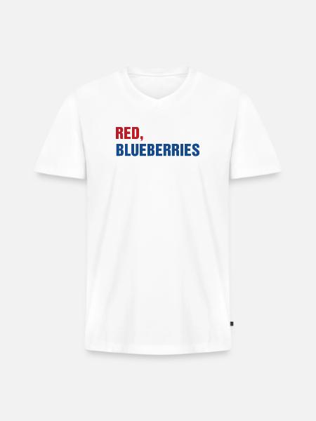 Red White Blueberries - Men's Premium Organic V-Neck T-Shirt - white