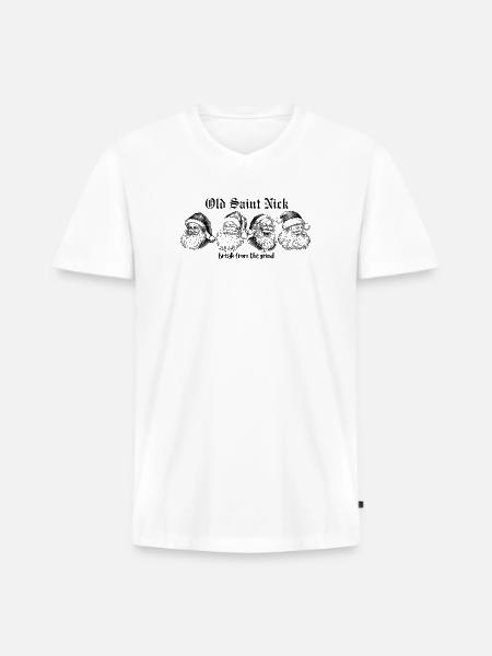 Old Saint Nick - Men's Premium Organic V-Neck T-Shirt - white