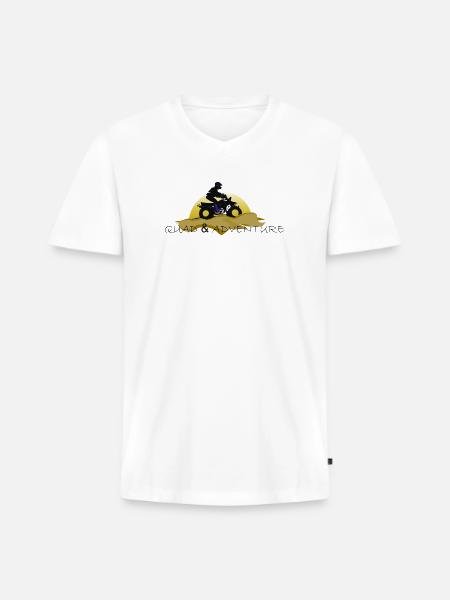 Quad Bike Adventure Sunset Silhouette - Men's Premium Organic V-Neck T-Shirt - white