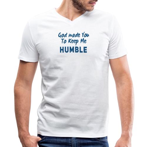 Christian Humility (blue) - Men's Premium Organic V-Neck T-Shirt