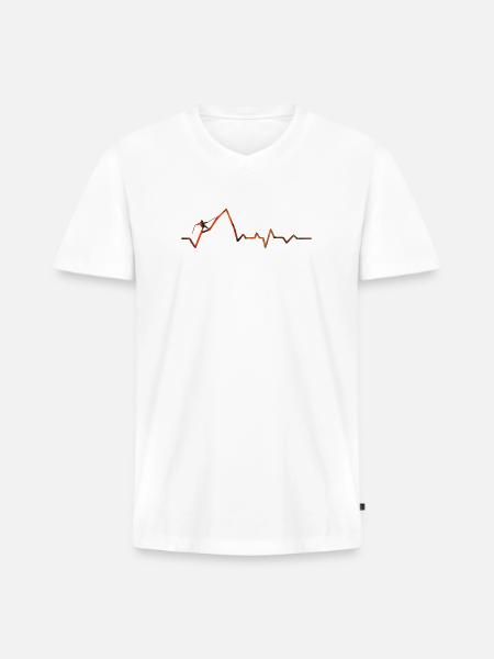 Mountain Pulse Sunset - Men's Premium Organic V-Neck T-Shirt - white