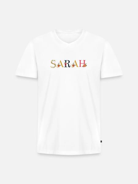 Sarah - Men's Premium Organic V-Neck T-Shirt - white