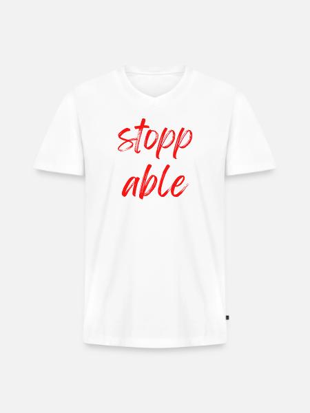 Un stoppable - Men's Premium Organic V-Neck T-Shirt - white