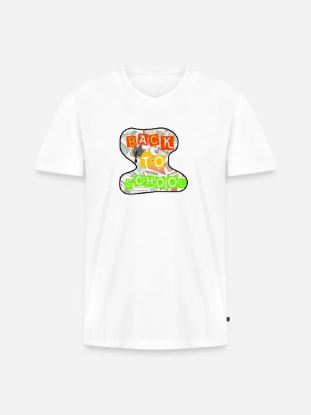Back to school  - Men's Premium Organic V-Neck T-Shirt - white