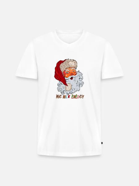 Big Nick Energy - Men's Premium Organic V-Neck T-Shirt - white