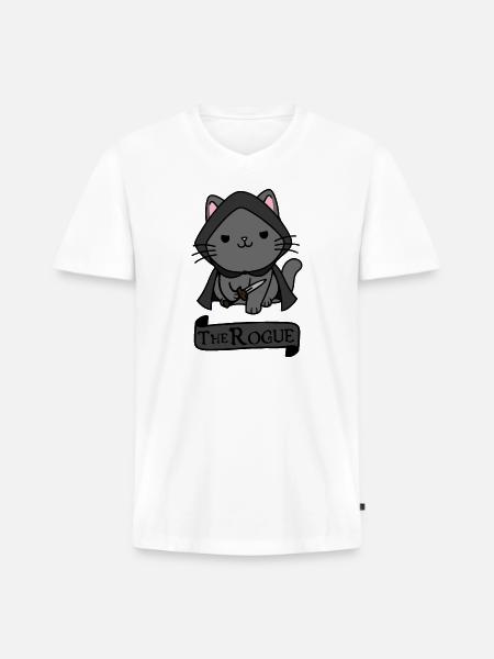 The Rogue Cat - Men's Premium Organic V-Neck T-Shirt - white