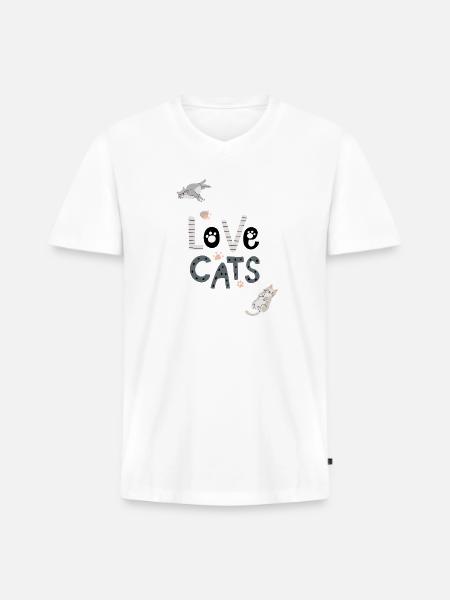 cat lovers - Men's Premium Organic V-Neck T-Shirt - white