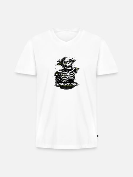 System Bones: Neon Circuit Monster - Men's Premium Organic V-Neck T-Shirt - white