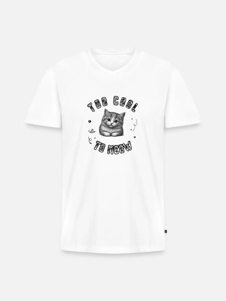 Kitten in a Cosmic Ring - Men's Premium Organic V-Neck T-Shirt - white