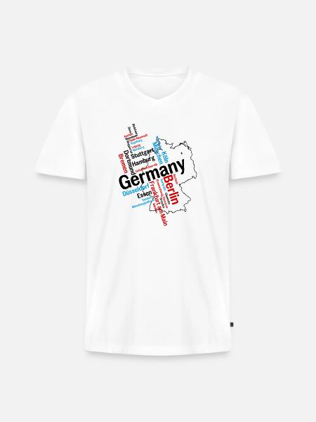 Germany - Men's Premium Organic V-Neck T-Shirt - white