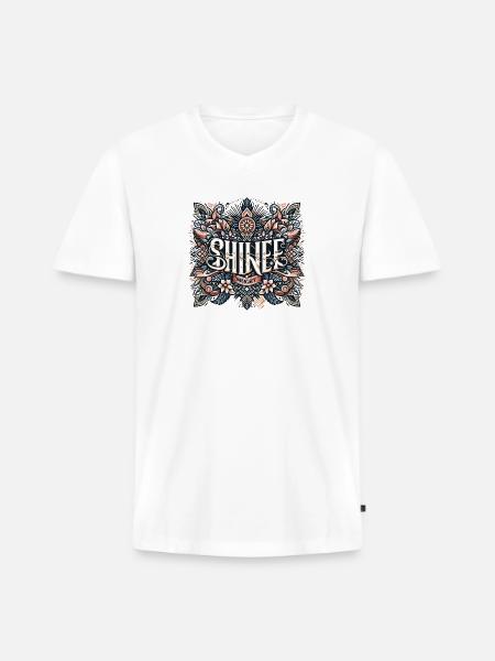 Shine Bright Ornamental Mandala - Men's Premium Organic V-Neck T-Shirt - white