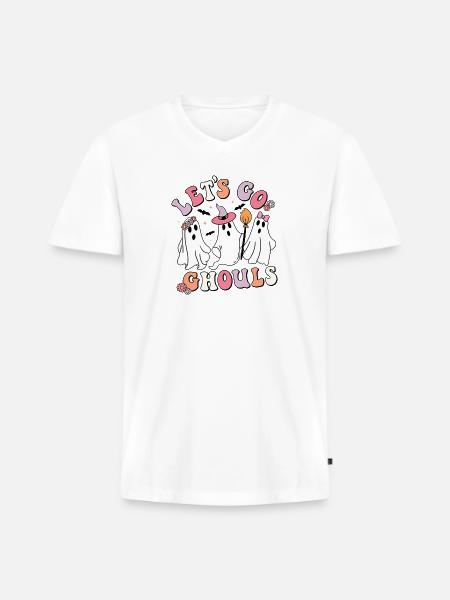 Let's Go Ghosts - Men's Premium Organic V-Neck T-Shirt - white