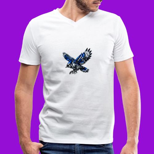 Silver Blue Jay Dive - Men's Premium Organic V-Neck T-Shirt