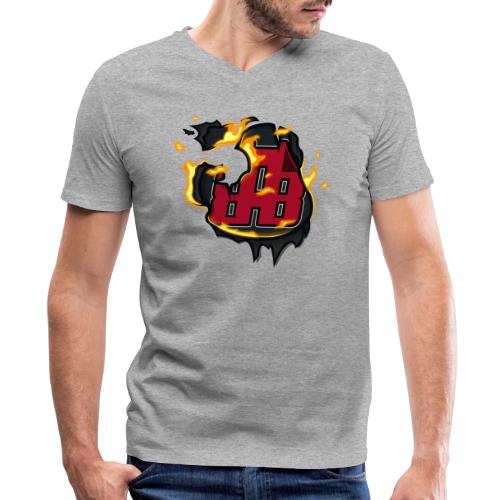 BAB Logo on FIRE! - Men's V-Neck T-Shirt by Canvas