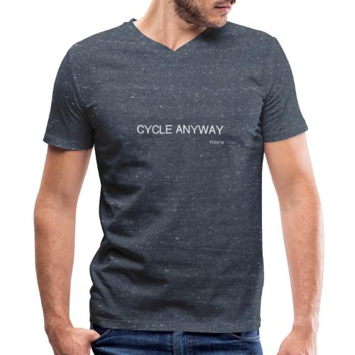 CYCLE, white font - Men's V-Neck T-Shirt by Canvas