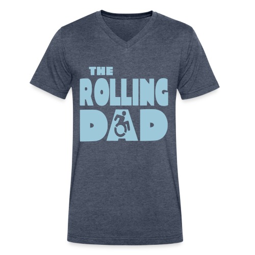 Rolling dad in a wheelchair - Men's V-Neck T-Shirt by Canvas