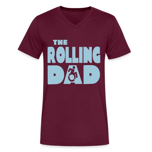 Rolling dad in a wheelchair - Men's V-Neck T-Shirt by Canvas