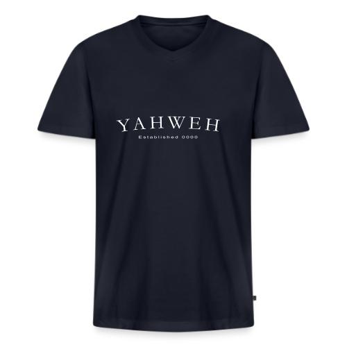 Yahweh Established 0000 in white - Men's Premium Organic V-Neck T-Shirt
