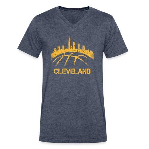 Cleveland Basketball Skyline - Men's V-Neck T-Shirt by Canvas