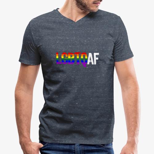 LGBTQ AF LGBTQ as Fuck Rainbow Pride Flag - Men's V-Neck T-Shirt by Canvas