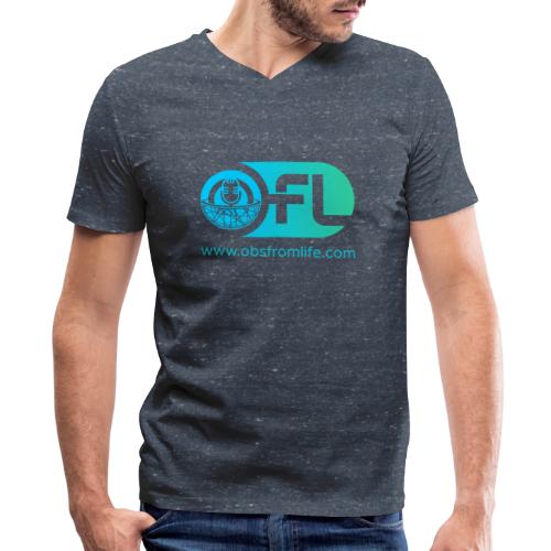 Observations from Life Logo with Web Address - Men's V-Neck T-Shirt by Canvas